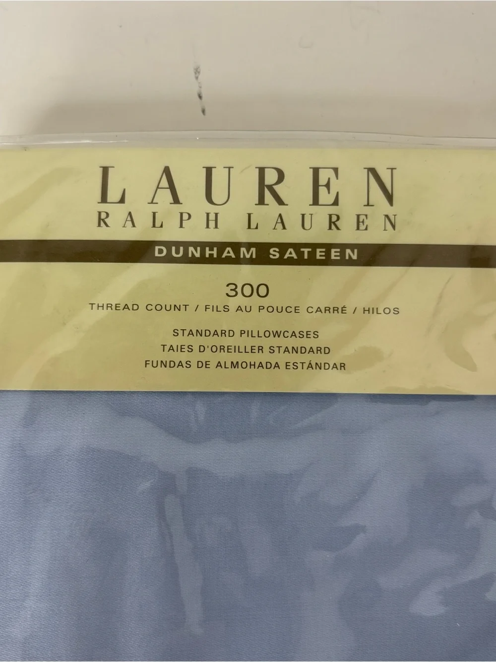 Ralph Lauren Dunham Sateen Blue Standard Pillowcases Pair 300 Thread Count